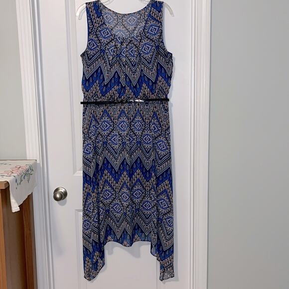 AB Studio Sleeveless Paisley and Geometric Print Dress - Picture 1 of 11